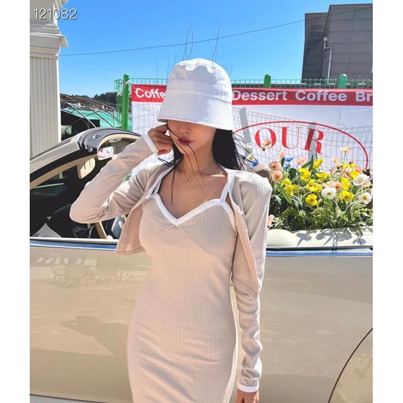 【現貨】MiaoMiao Korea 簡約休閒漁夫帽 亞麻材質 帽簷壓紋設計 春夏 東大門 正韓代購-細節圖4