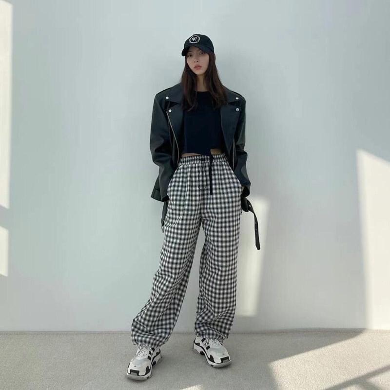 【現貨】MiaoMiao Korea 自留款❤️ 格紋抽繩休閒褲 春裝 東大門 正韓代購-細節圖6