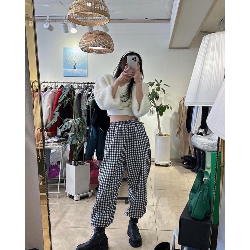 【現貨】MiaoMiao Korea 自留款❤️ 格紋抽繩休閒褲 春裝 東大門 正韓代購-細節圖8