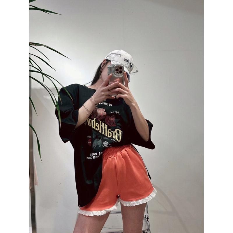 【現貨】MiaoMiao Korea 甜酷系 玫瑰字母寬鬆短袖T恤 春季 東大門 正韓代購-細節圖3