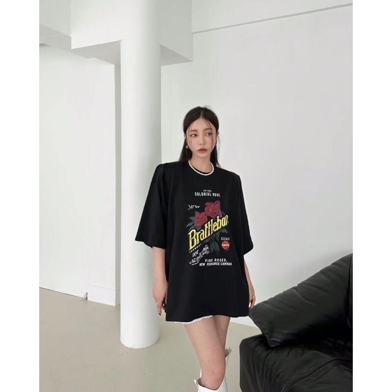 【現貨】MiaoMiao Korea 甜酷系 玫瑰字母寬鬆短袖T恤 春季 東大門 正韓代購-細節圖4