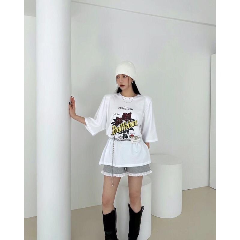 【現貨】MiaoMiao Korea 甜酷系 玫瑰字母寬鬆短袖T恤 春季 東大門 正韓代購-細節圖6