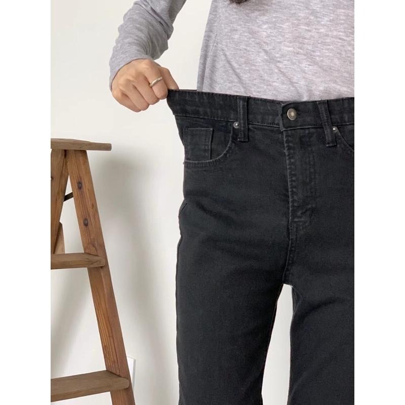 【現貨】MiaoMiao Korea 檔口大爆款🔥 （加絨 ）小直筒九分鬆緊牛仔褲 秋冬 東大門 正韓代購-細節圖6