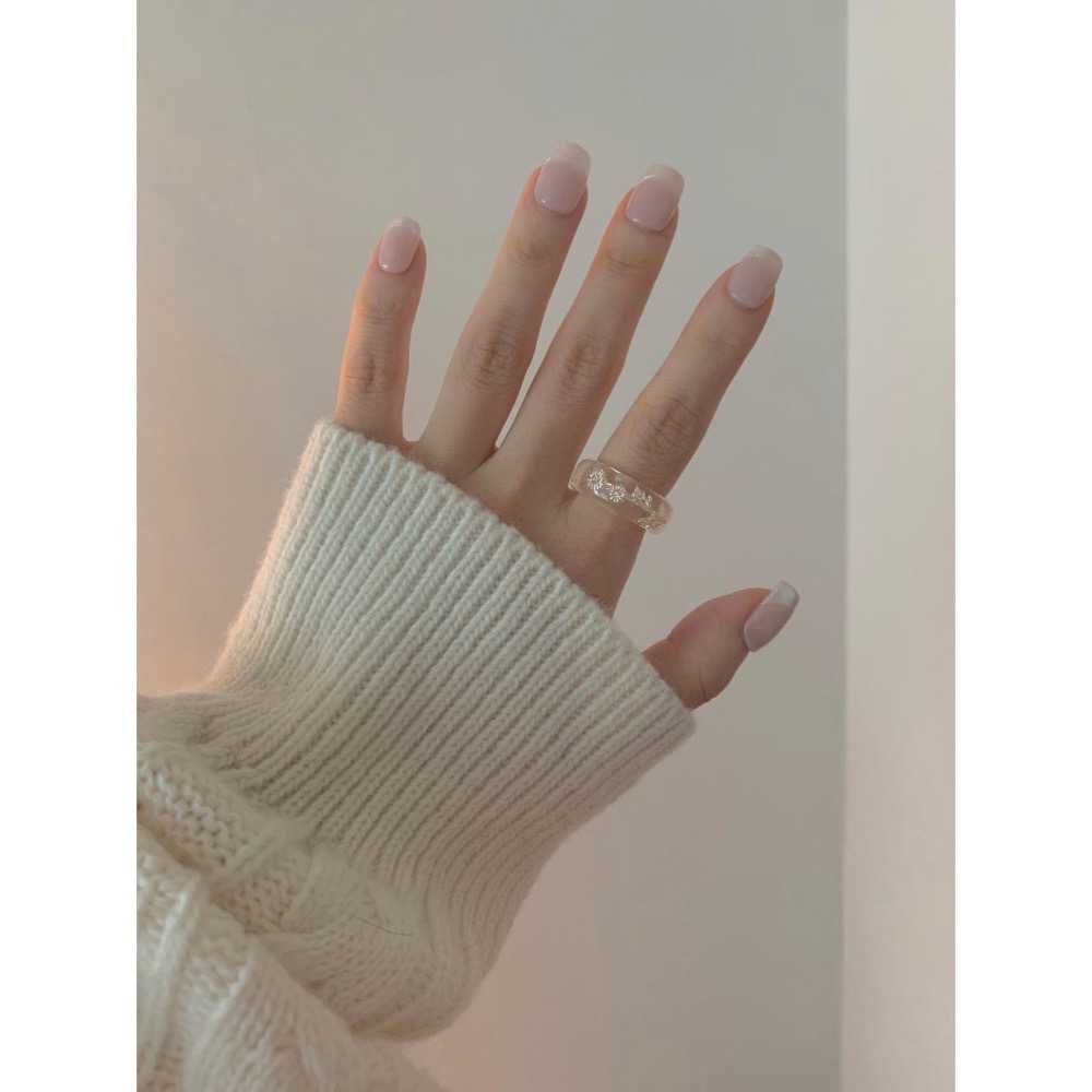 MiaoMiao Korea 晨曦小花 清新晶透樹脂花朵戒指 秋冬 東大門 正韓代購-細節圖5