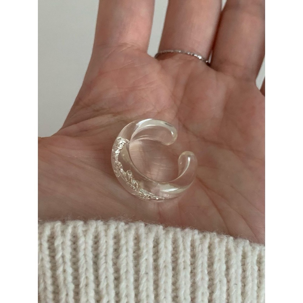 MiaoMiao Korea 晨曦小花 清新晶透樹脂花朵戒指 秋冬 東大門 正韓代購-細節圖7