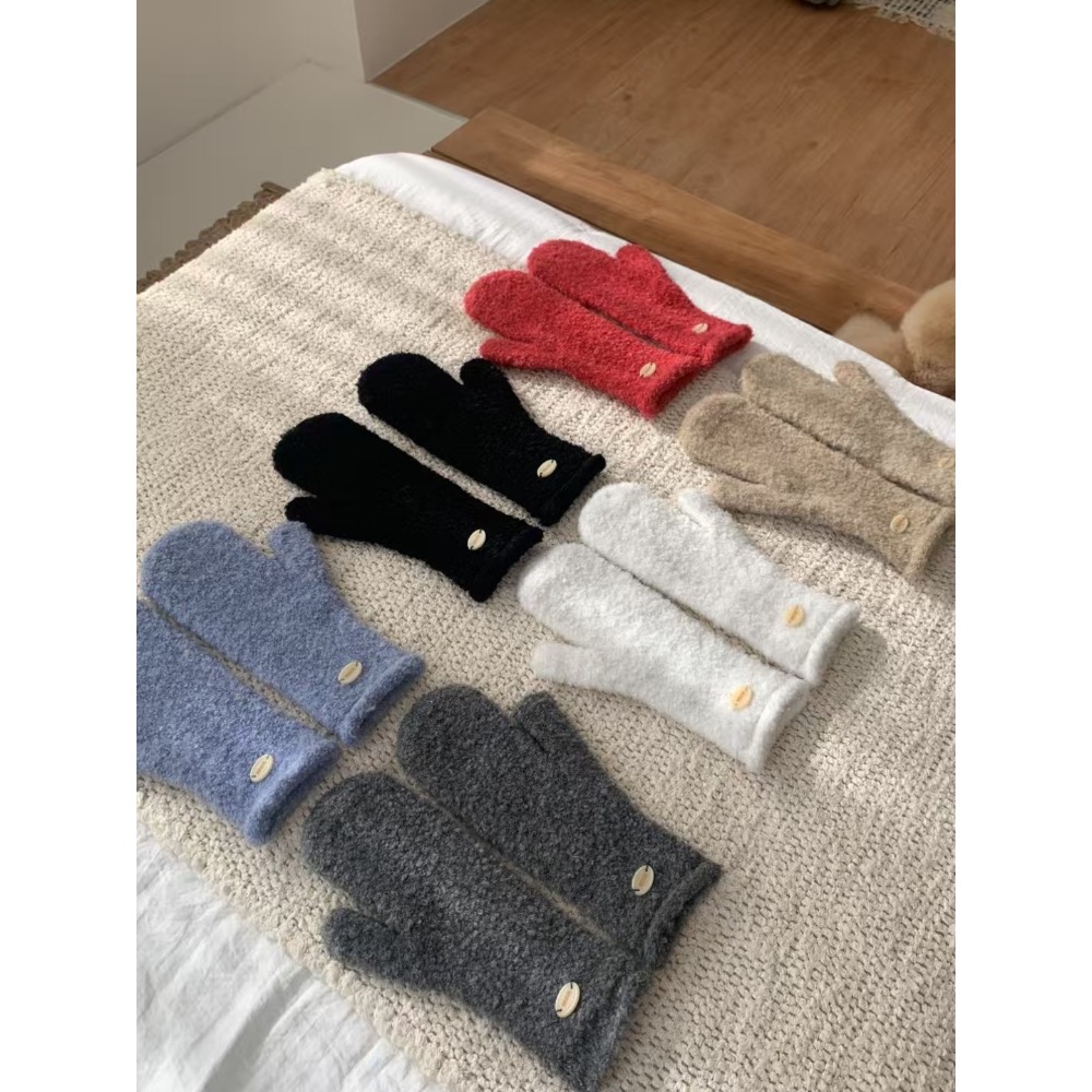 MiaoMiao Korea 可愛度爆表💥 可愛羊毛絨連指手套 冬季 東大門 正韓代購-細節圖3