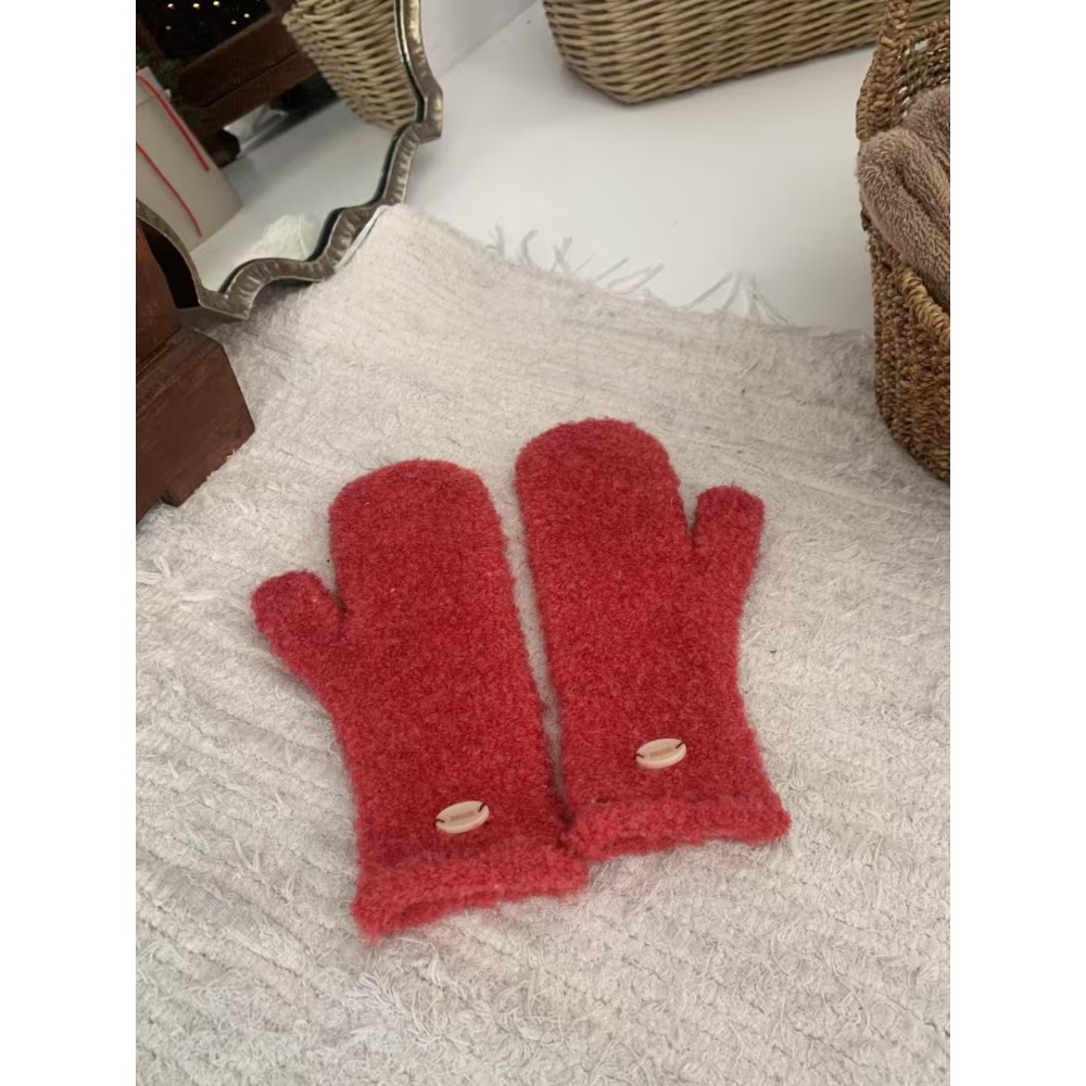 MiaoMiao Korea 可愛度爆表💥 可愛羊毛絨連指手套 冬季 東大門 正韓代購-規格圖5