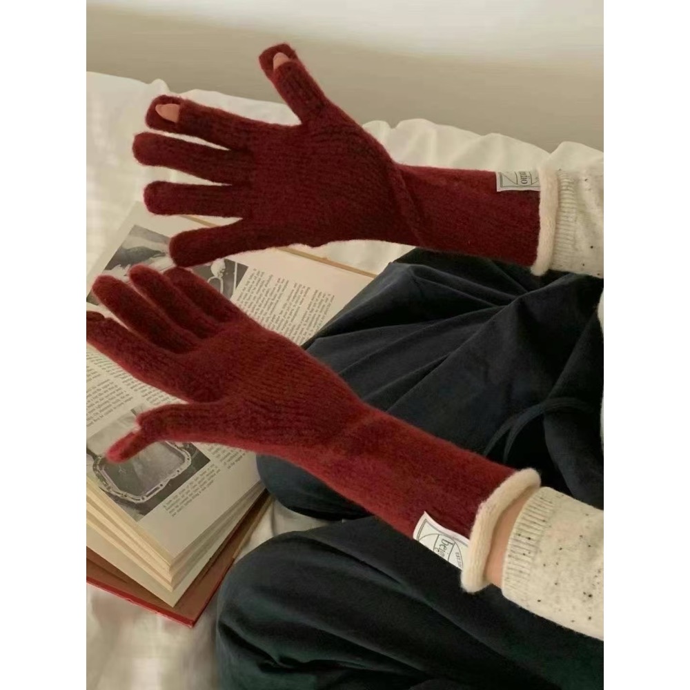 MiaoMiao Korea 可觸控撞色針織手套 冬季 東大門 正韓代購-細節圖2