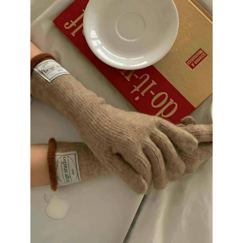 MiaoMiao Korea 可觸控撞色針織手套 冬季 東大門 正韓代購-細節圖3