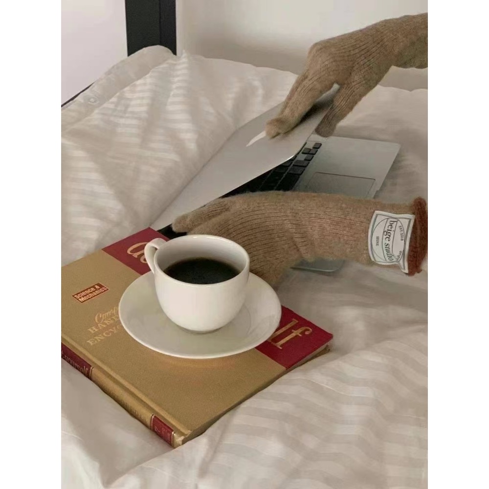 MiaoMiao Korea 可觸控撞色針織手套 冬季 東大門 正韓代購-細節圖4