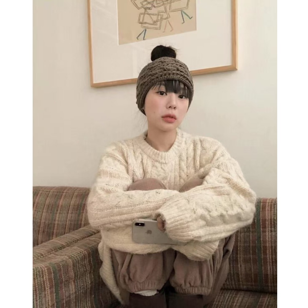 MiaoMiao Korea 東大門檔口姐姐都在戴🎀 寬版蝴蝶結針織髮帶 秋冬 東大門 正韓代購-細節圖4