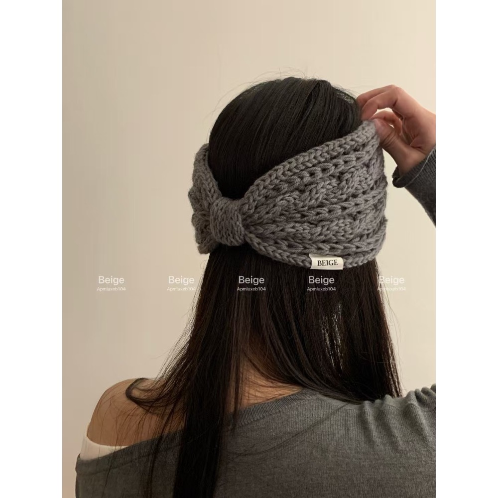 MiaoMiao Korea 東大門檔口姐姐都在戴🎀 寬版蝴蝶結針織髮帶 秋冬 東大門 正韓代購-細節圖8