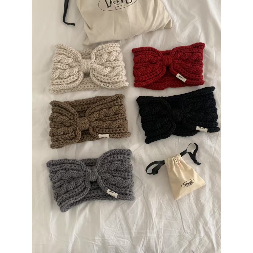 MiaoMiao Korea 東大門檔口姐姐都在戴🎀 寬版蝴蝶結針織髮帶 秋冬 東大門 正韓代購-細節圖10