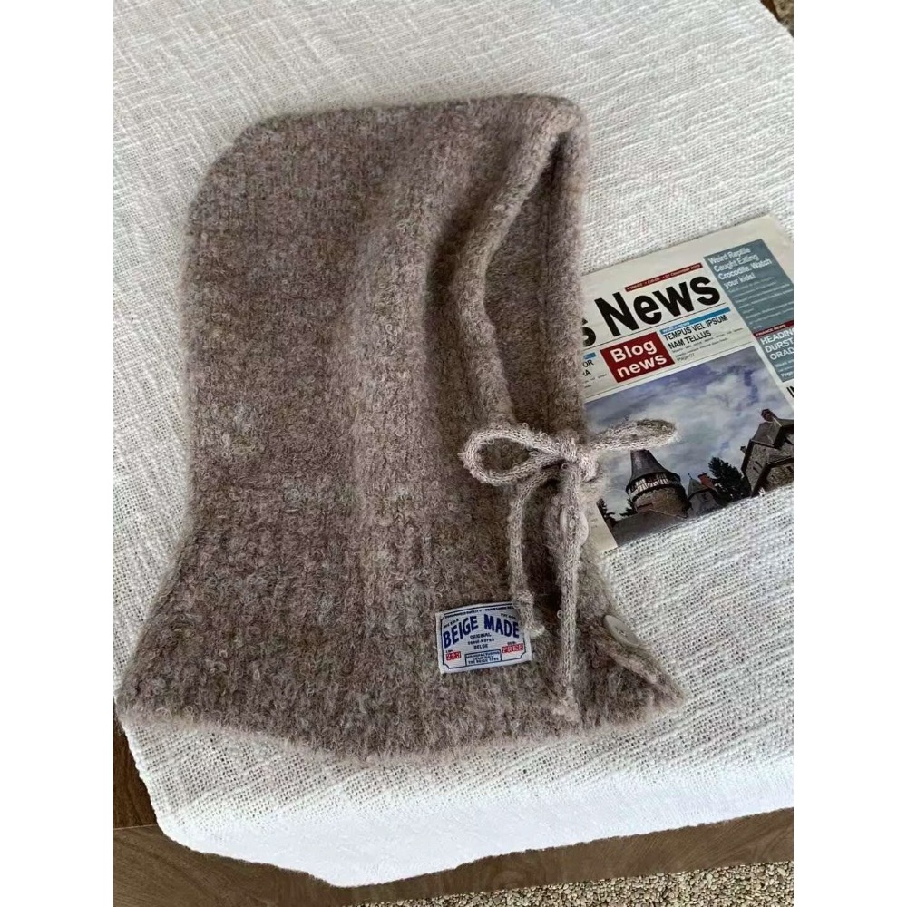 MiaoMiao Korea 🌟韓星都在戴🌟 巴拉克拉法帽 羊絨圍巾帽 秋冬 東大門 正韓代購-細節圖9