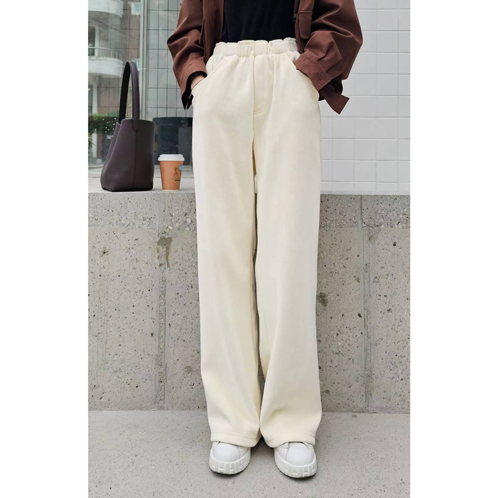 MiaoMiao Korea 休閒長腿加絨燈芯絨褲 Copiner 漂亮歐膩 秋冬 東大門 正韓代購-細節圖2