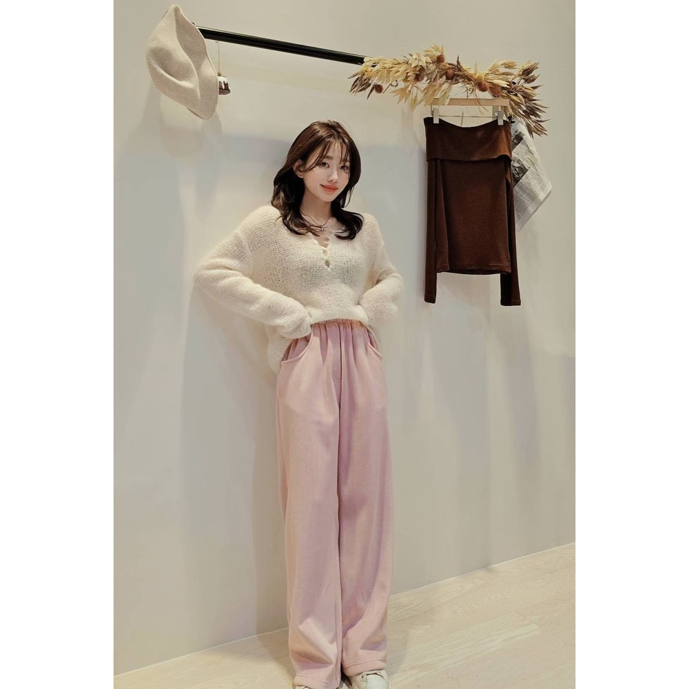 MiaoMiao Korea 休閒長腿加絨燈芯絨褲 Copiner 漂亮歐膩 秋冬 東大門 正韓代購-細節圖3