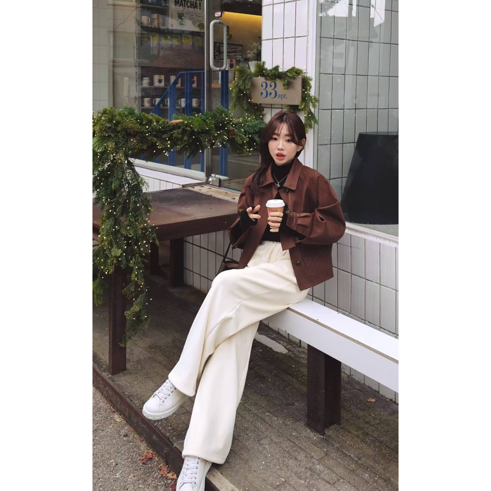 MiaoMiao Korea 休閒長腿加絨燈芯絨褲 Copiner 漂亮歐膩 秋冬 東大門 正韓代購-規格圖11