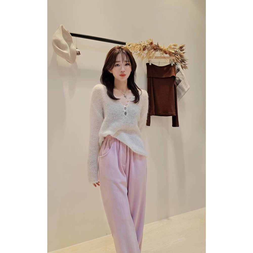 MiaoMiao Korea 休閒長腿加絨燈芯絨褲 Copiner 漂亮歐膩 秋冬 東大門 正韓代購-規格圖11