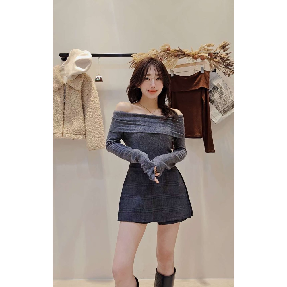 MiaoMiao Korea 多穿法露肩天絲羊毛超彈力T Copiner 漂亮歐膩 秋冬 東大門 正韓代購-細節圖5