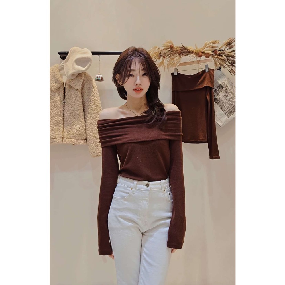 MiaoMiao Korea 多穿法露肩天絲羊毛超彈力T Copiner 漂亮歐膩 秋冬 東大門 正韓代購-細節圖7