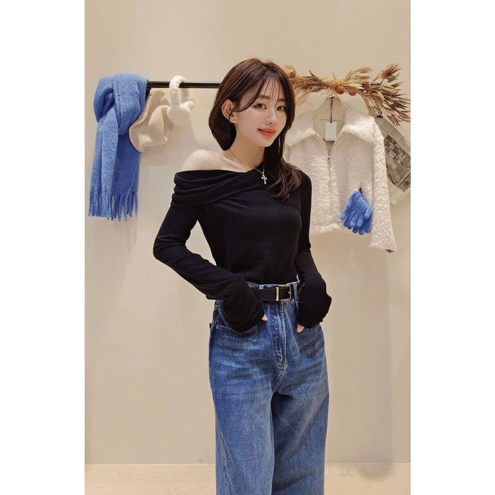 MiaoMiao Korea 多穿法露肩天絲羊毛超彈力T Copiner 漂亮歐膩 秋冬 東大門 正韓代購-細節圖9