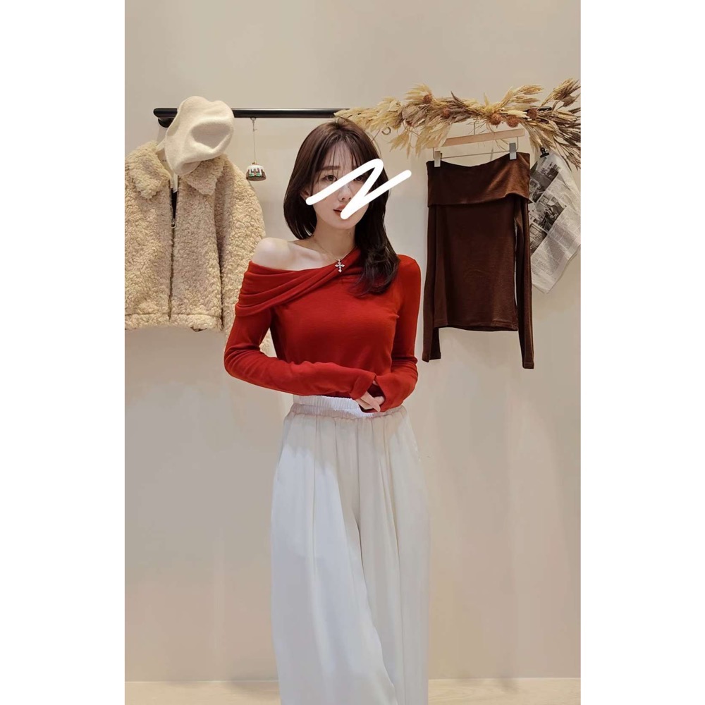 MiaoMiao Korea 多穿法露肩天絲羊毛超彈力T Copiner 漂亮歐膩 秋冬 東大門 正韓代購-規格圖11