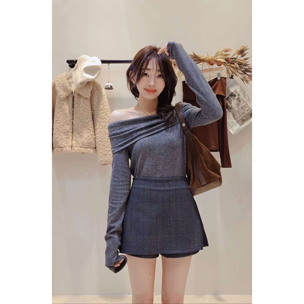 MiaoMiao Korea 多穿法露肩天絲羊毛超彈力T Copiner 漂亮歐膩 秋冬 東大門 正韓代購-規格圖11