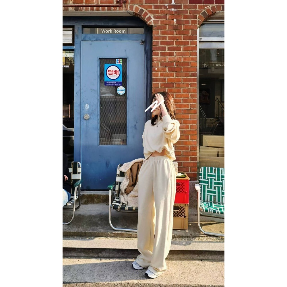 MiaoMiao Korea 磨毛休閒鬆弛感套裝 上衣+長褲 Copiner 漂亮歐膩 秋冬 東大門 正韓代購-細節圖2