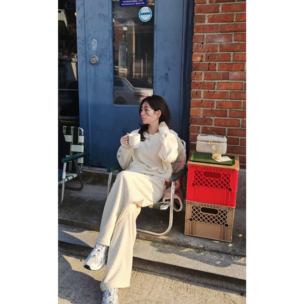 MiaoMiao Korea 磨毛休閒鬆弛感套裝 上衣+長褲 Copiner 漂亮歐膩 秋冬 東大門 正韓代購-細節圖4