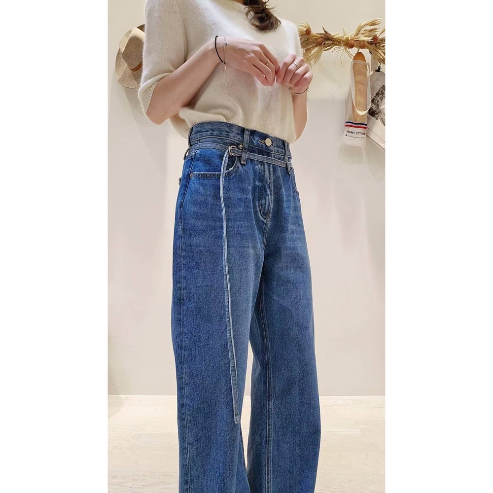 MiaoMiao Korea 歐美時髦的腰帶微寬牛仔褲 Copiner 漂亮歐膩 秋冬東大門 正韓代購-細節圖6