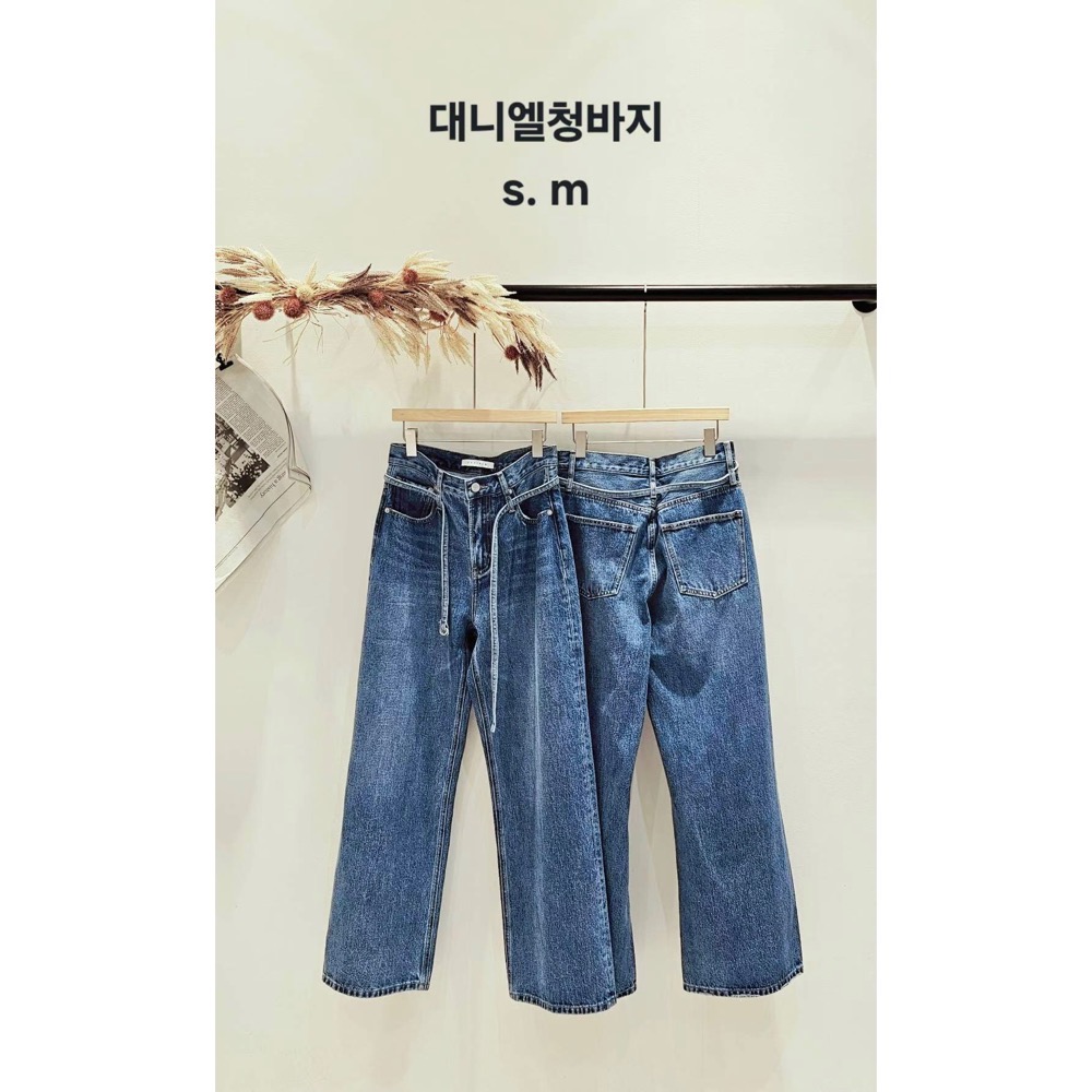 MiaoMiao Korea 歐美時髦的腰帶微寬牛仔褲 Copiner 漂亮歐膩 秋冬東大門 正韓代購-細節圖9