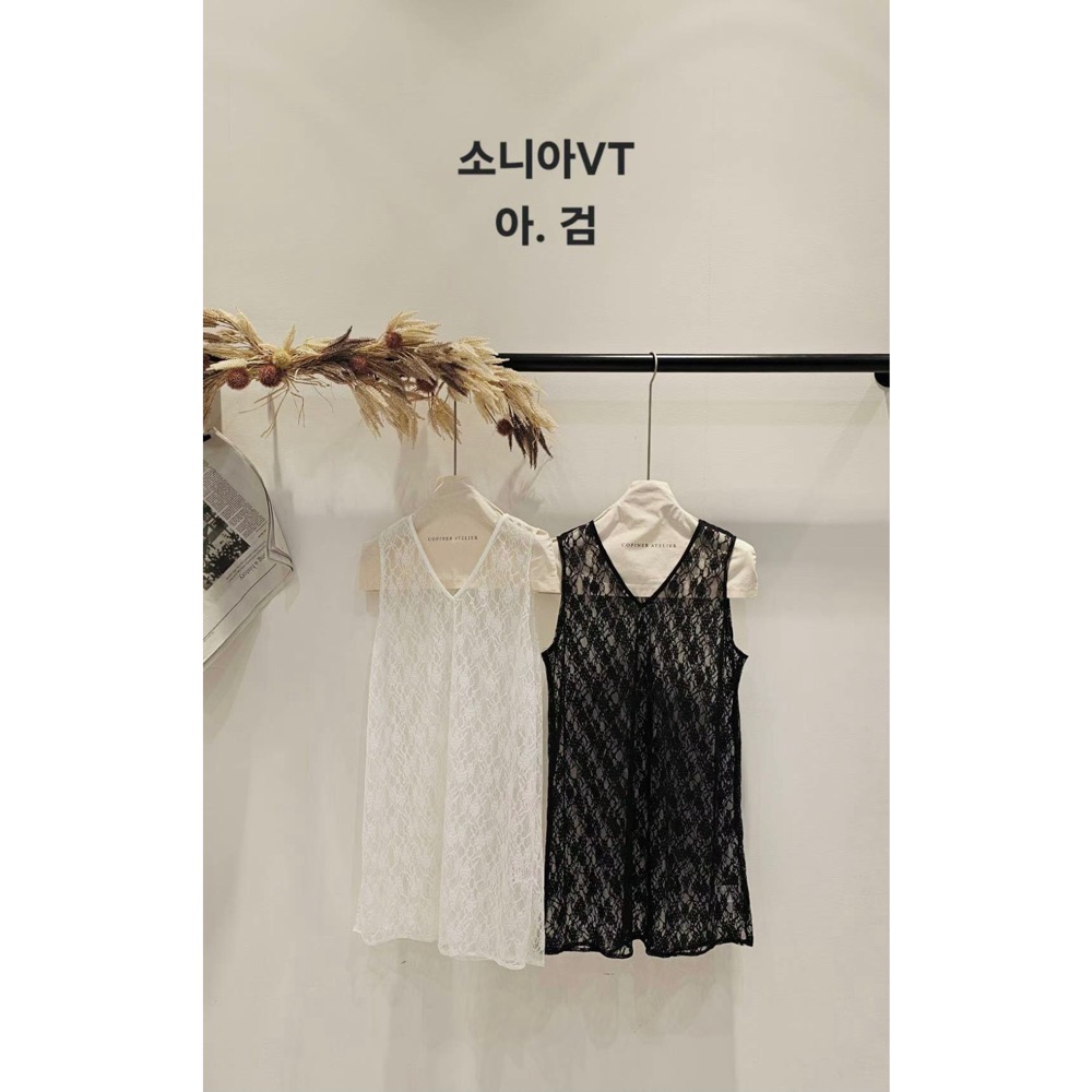 MiaoMiao Korea 搭配好物V領蕾絲長背心 Copiner 漂亮歐膩 秋季 東大門 正韓代購-細節圖11