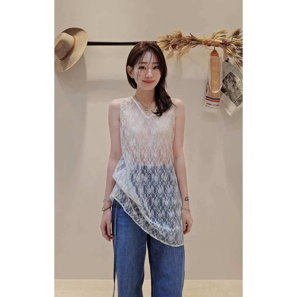 MiaoMiao Korea 搭配好物V領蕾絲長背心 Copiner 漂亮歐膩 秋季 東大門 正韓代購-規格圖11