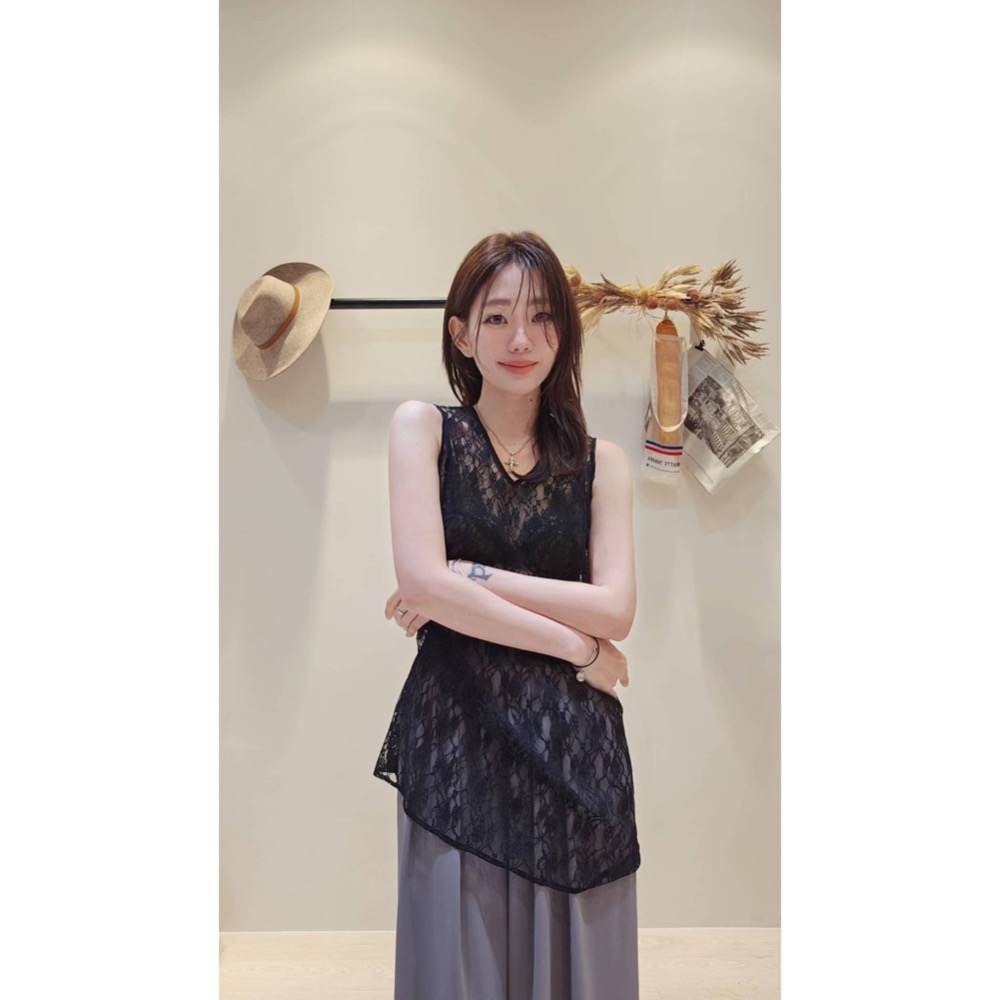 MiaoMiao Korea 搭配好物V領蕾絲長背心 Copiner 漂亮歐膩 秋季 東大門 正韓代購-規格圖11