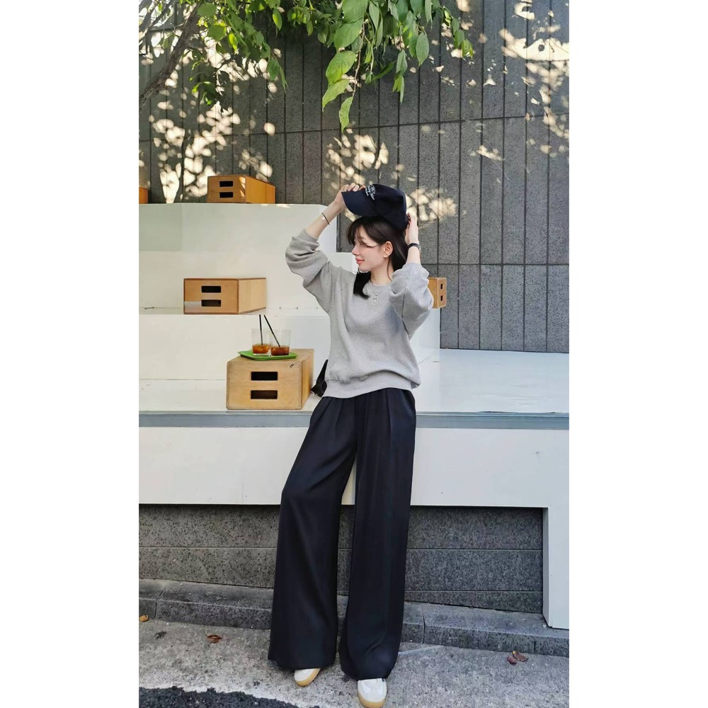 MiaoMiao Korea 升級版‼️ 法式鬆弛感闊腿西褲 Copiner 漂亮歐膩 秋季 東大門 正韓代購-細節圖4