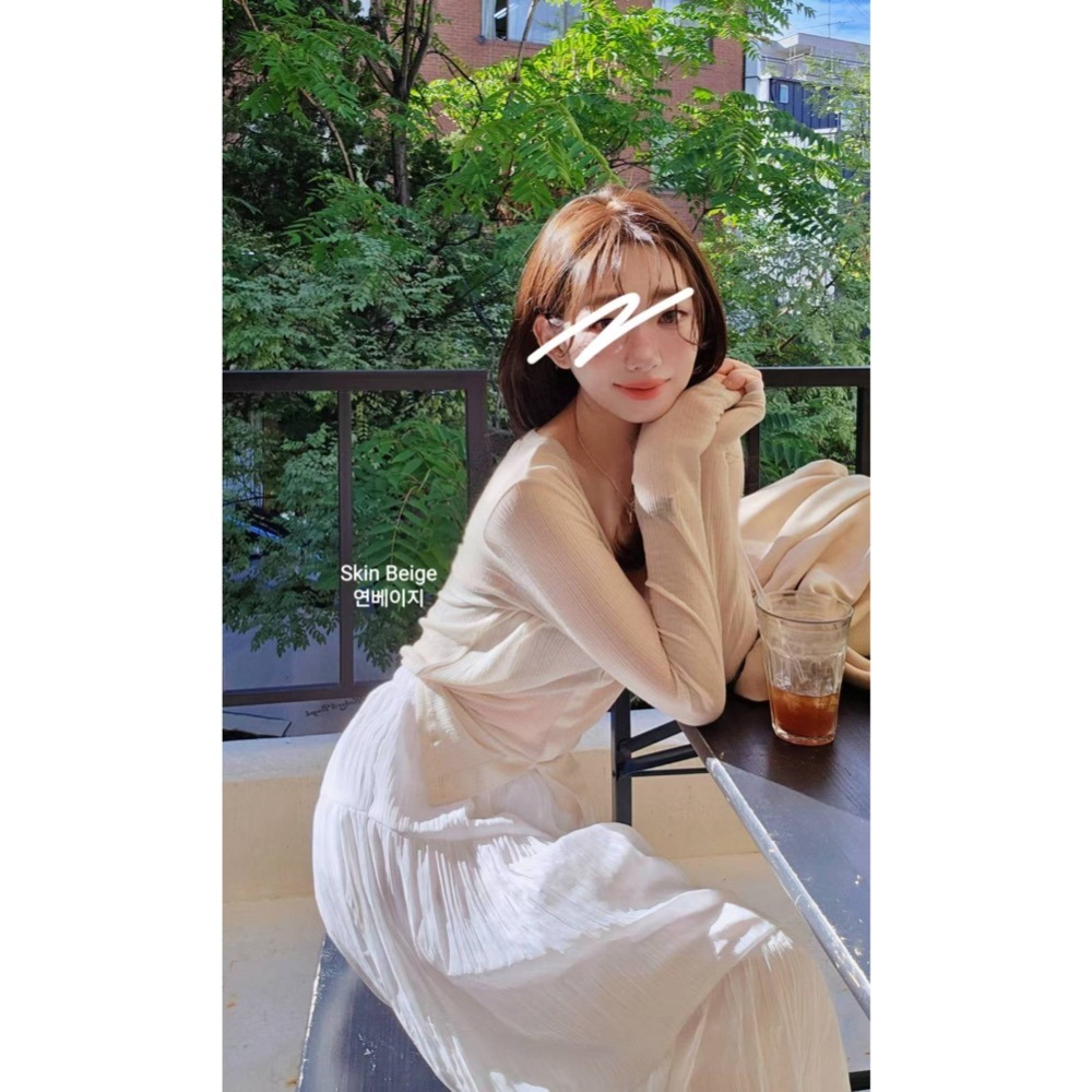 MiaoMiao Korea 開衩天絲羊毛亨利領T Copiner 漂亮歐膩 秋季 東大門 正韓代購-細節圖2