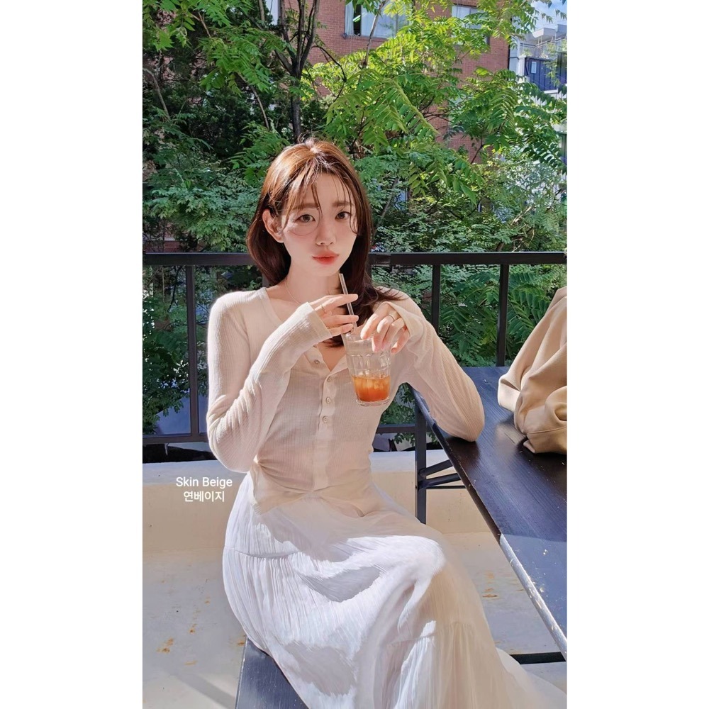 MiaoMiao Korea 開衩天絲羊毛亨利領T Copiner 漂亮歐膩 秋季 東大門 正韓代購-規格圖11