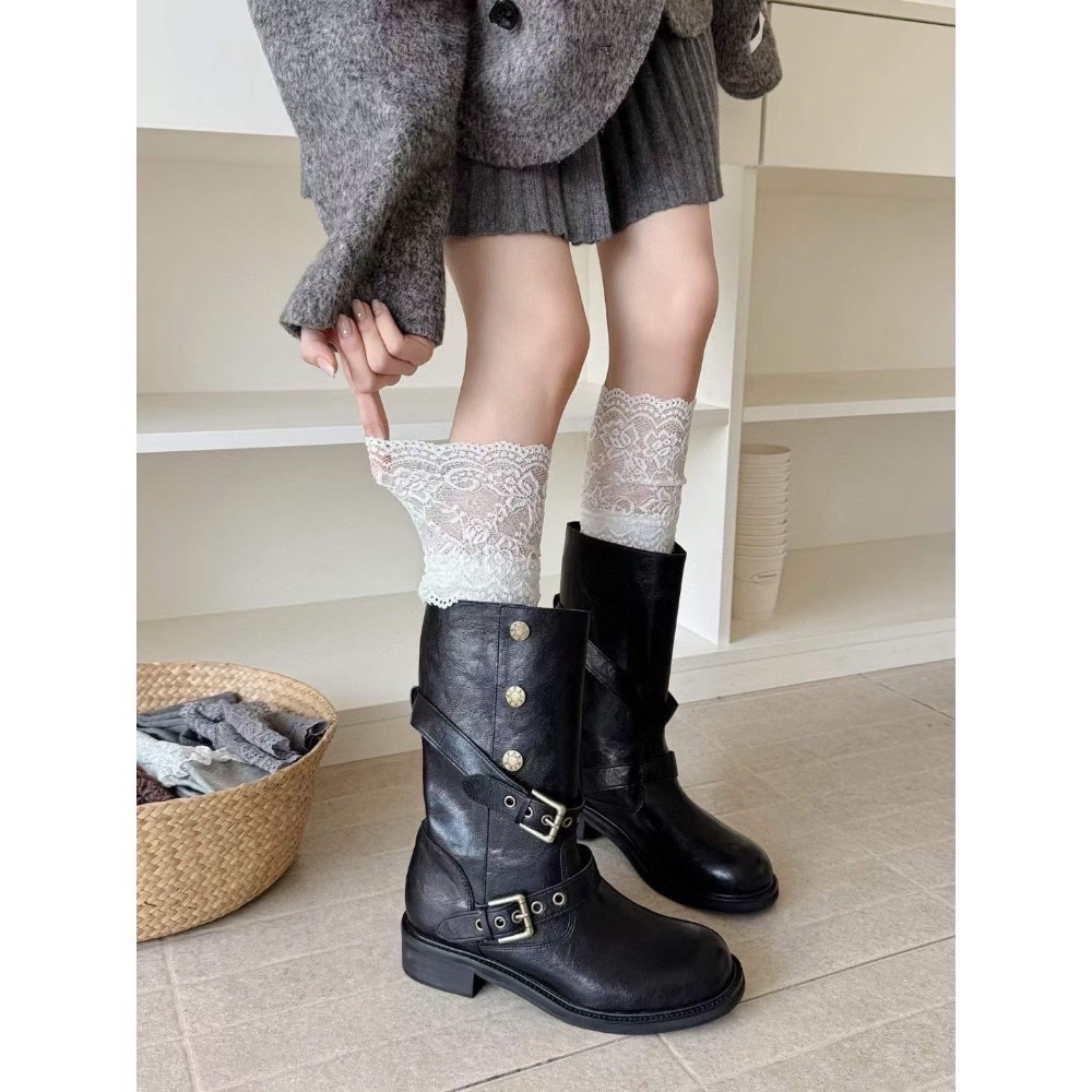 【現+預】MiaoMiao Korea 絕美蕾絲邊小腿襪💖 秋冬 東大門 正韓代購-細節圖2