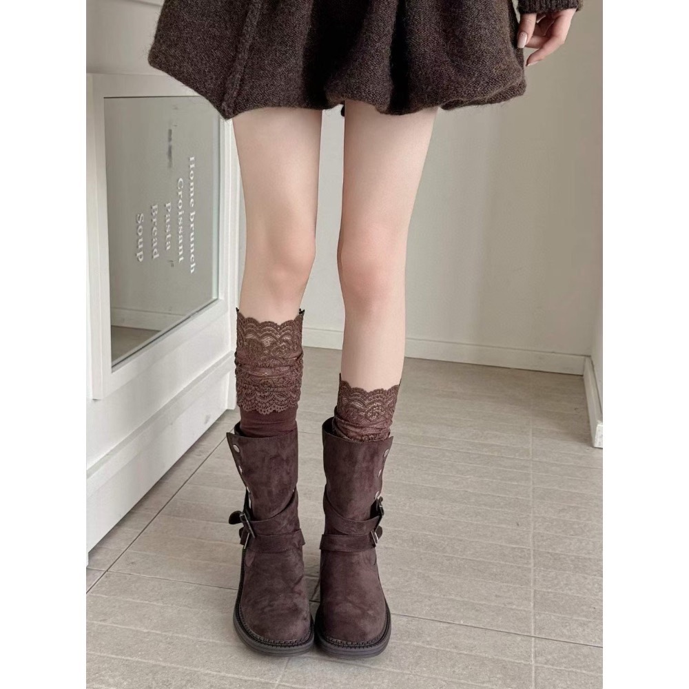 【現+預】MiaoMiao Korea 絕美蕾絲邊小腿襪💖 秋冬 東大門 正韓代購-細節圖4