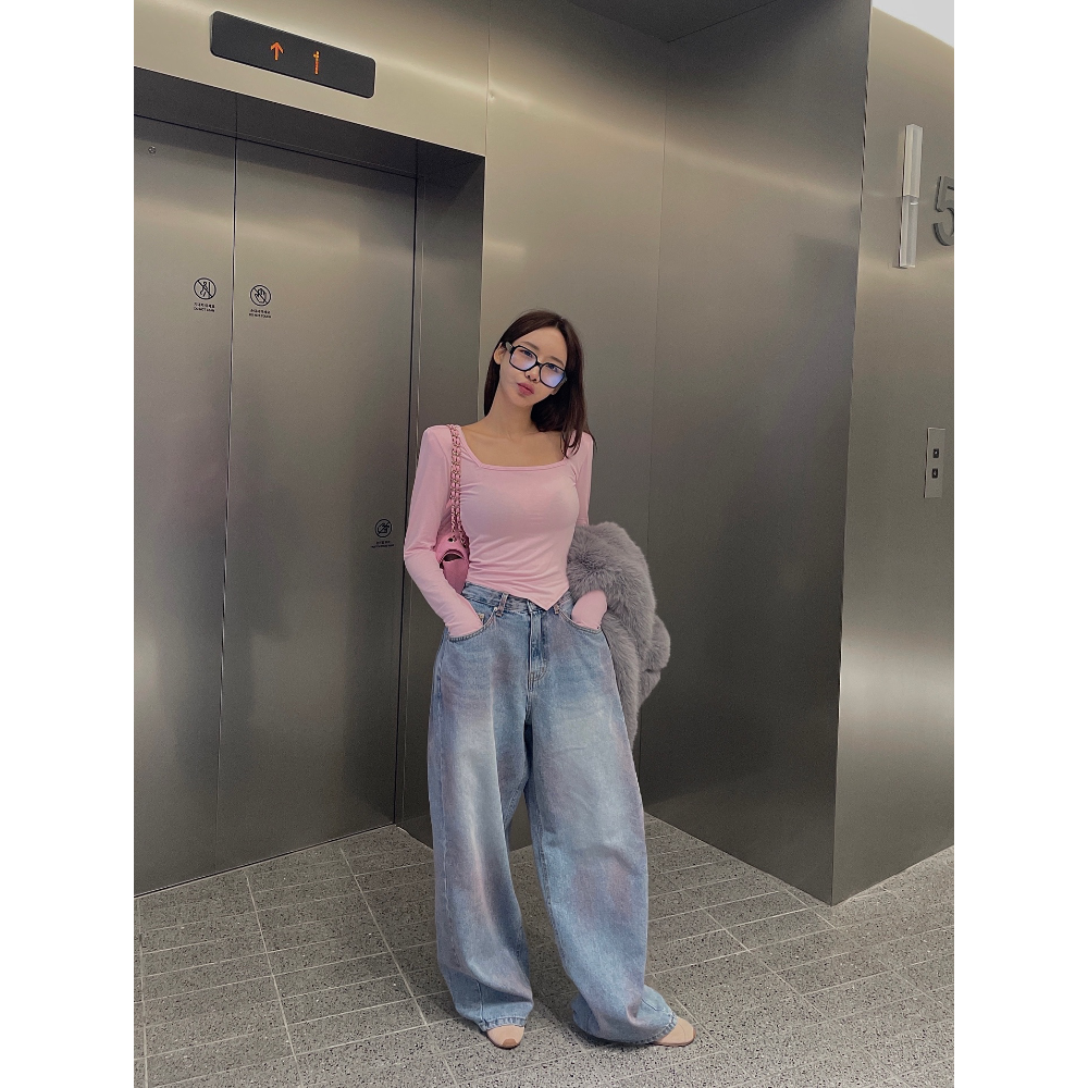 【現貨】MiaoMiao Korea 方領不規則下擺長袖上衣 Mienne 米妮歐膩 秋季 東大門 正韓代購-細節圖5