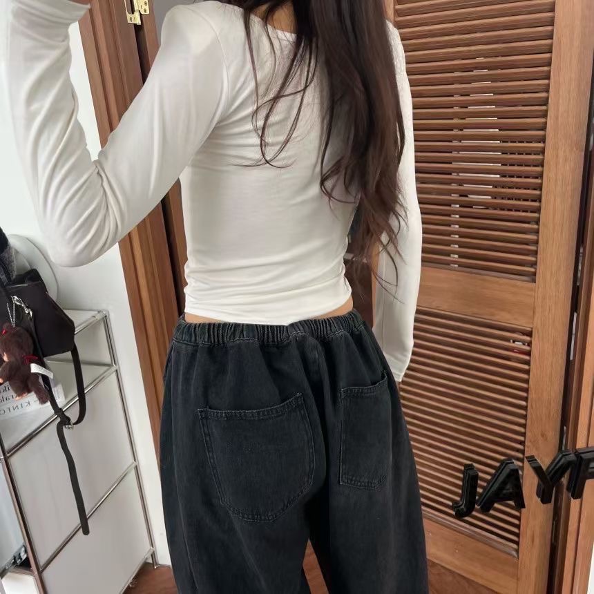 【現貨】MiaoMiao Korea 方領不規則下擺長袖上衣 Mienne 米妮歐膩 秋季 東大門 正韓代購-細節圖8