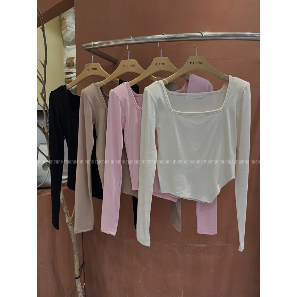 【現貨】MiaoMiao Korea 方領不規則下擺長袖上衣 Mienne 米妮歐膩 秋季 東大門 正韓代購-細節圖11