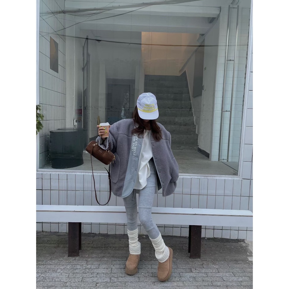 MiaoMiao Korea 羊羔毛壓扣鋪棉外套 Mienne 米妮歐膩 冬季 東大門 正韓代購-細節圖2