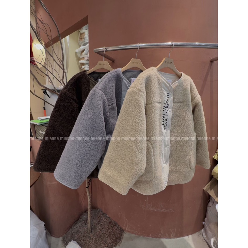 MiaoMiao Korea 羊羔毛壓扣鋪棉外套 Mienne 米妮歐膩 冬季 東大門 正韓代購-細節圖10
