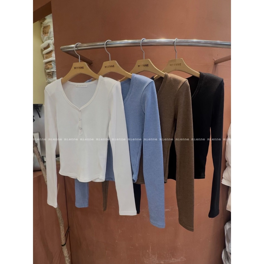 MiaoMiao Korea 亨利領開釦長袖上衣 Mienne 米妮歐膩 秋冬 東大門 正韓代購-細節圖10