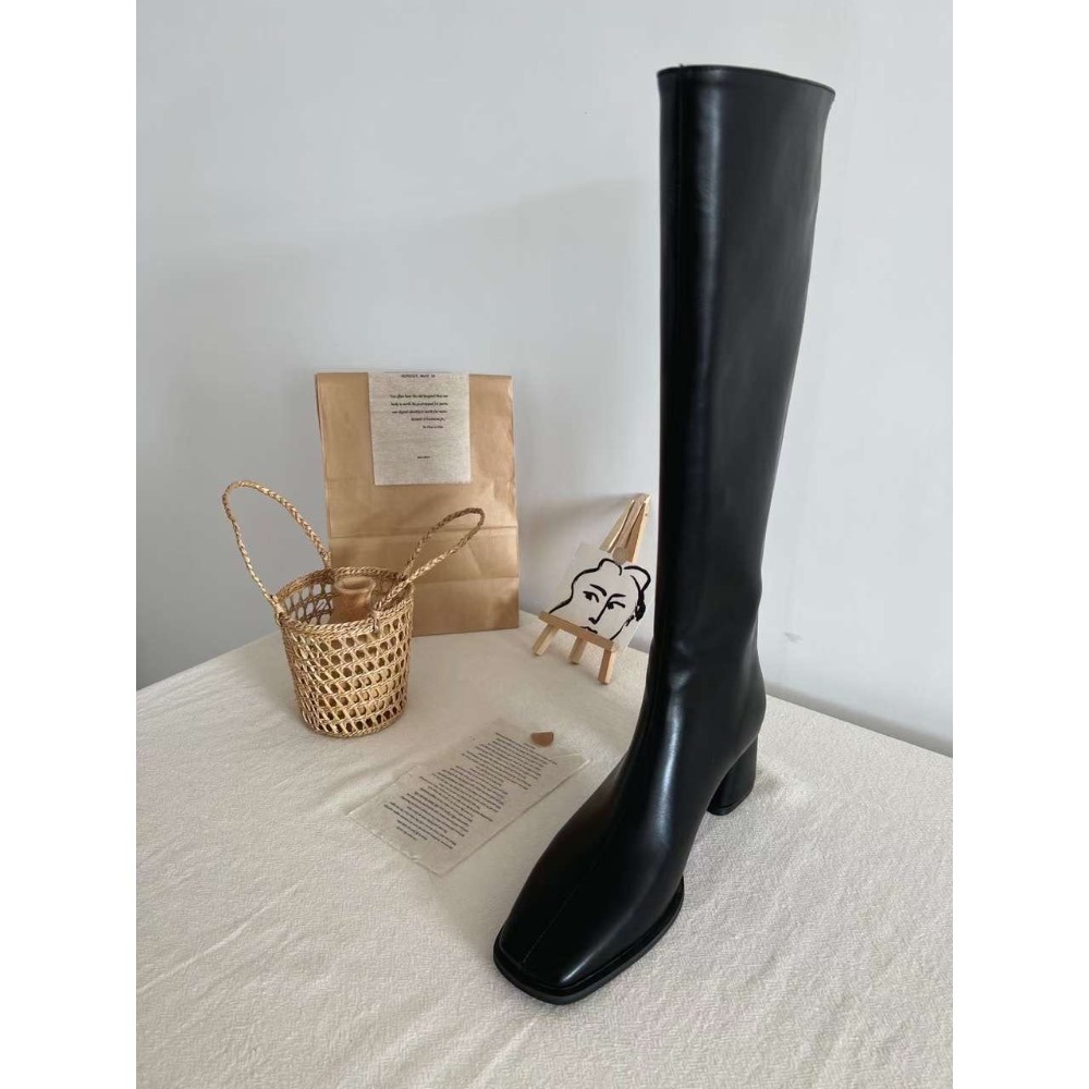 【現貨】MiaoMiao Korea ｜日常必備・穩走系長靴｜ 經典小方頭粗跟長靴 秋冬 東大門 正韓代購-規格圖7