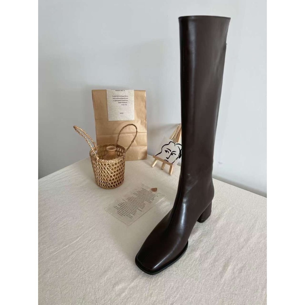 【現貨】MiaoMiao Korea ｜日常必備・穩走系長靴｜ 經典小方頭粗跟長靴 秋冬 東大門 正韓代購-規格圖7