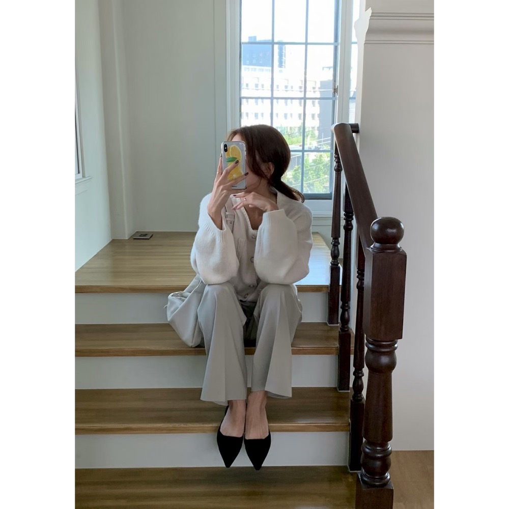 MiaoMiao Korea 韓系溫柔日常 不對稱口袋滾邊針織外套 秋季 東大門 正韓代購-細節圖6