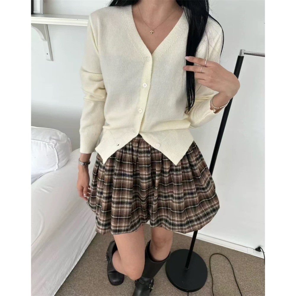 MiaoMiao Korea 素色百搭 V領繫釦開衫外套 春季 東大門 正韓代購-細節圖7