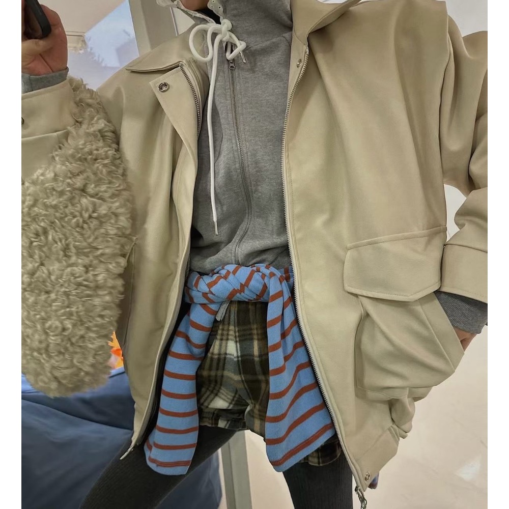 MiaoMiao Korea 抗寒保暖首選🏆 厚實絨毛皮格外套 冬季 東大門 正韓代購-細節圖8